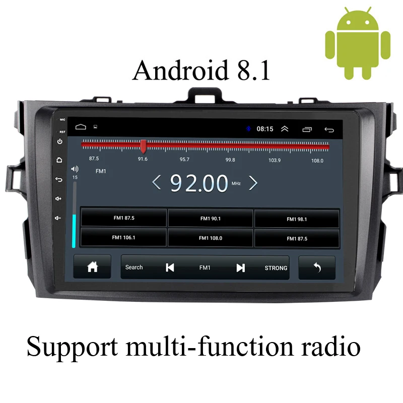 Android 8.1car multimedia gps dvd player For Toyota Corolla E140/150 2007-2012 with car radio video player supports Bluetooth