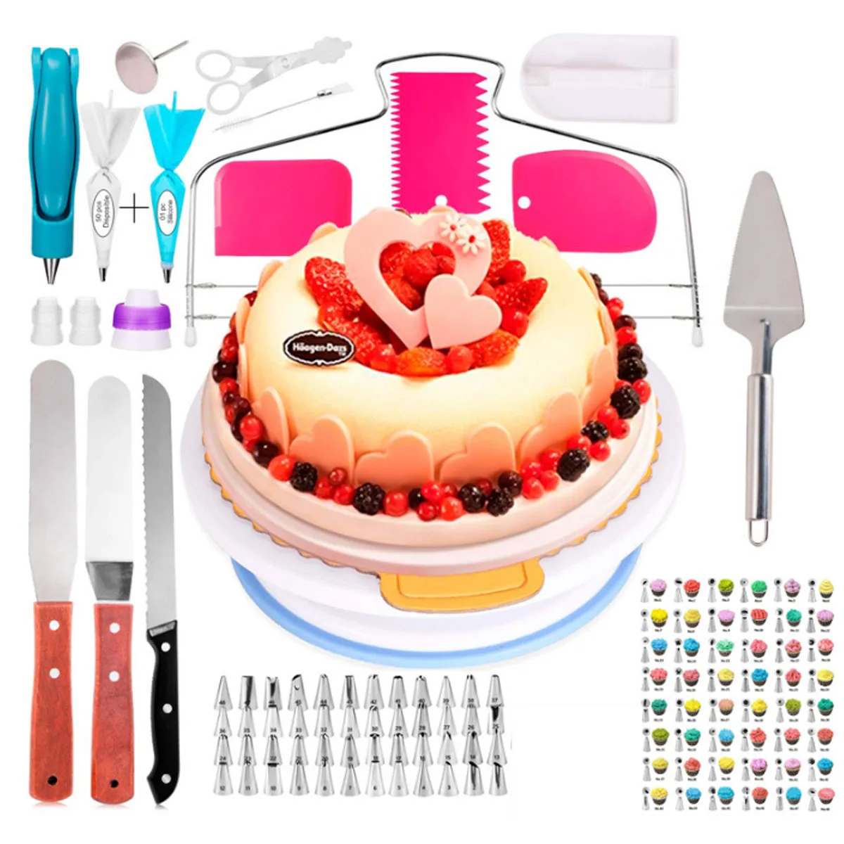 117 170 Pcs Tool Cake Decorating Set Gift Kit Baking Supplies