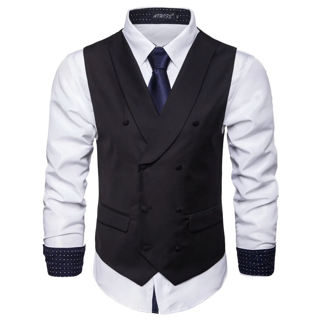 

Hot Sales-Men'S Wear Solid Color Waistcoat Business Casual Teenager Two-Button Decoration Slim Fit Vest Waistcoat Men's