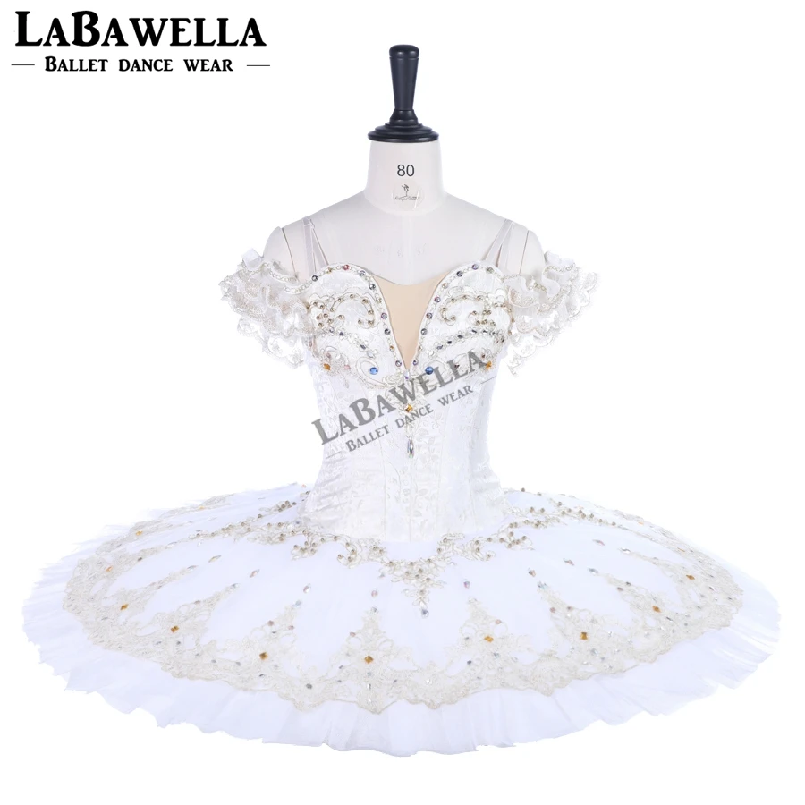 white variation classical Professional ballet tutu dress for girls women beige ballet tutus dance costumeBT9259
