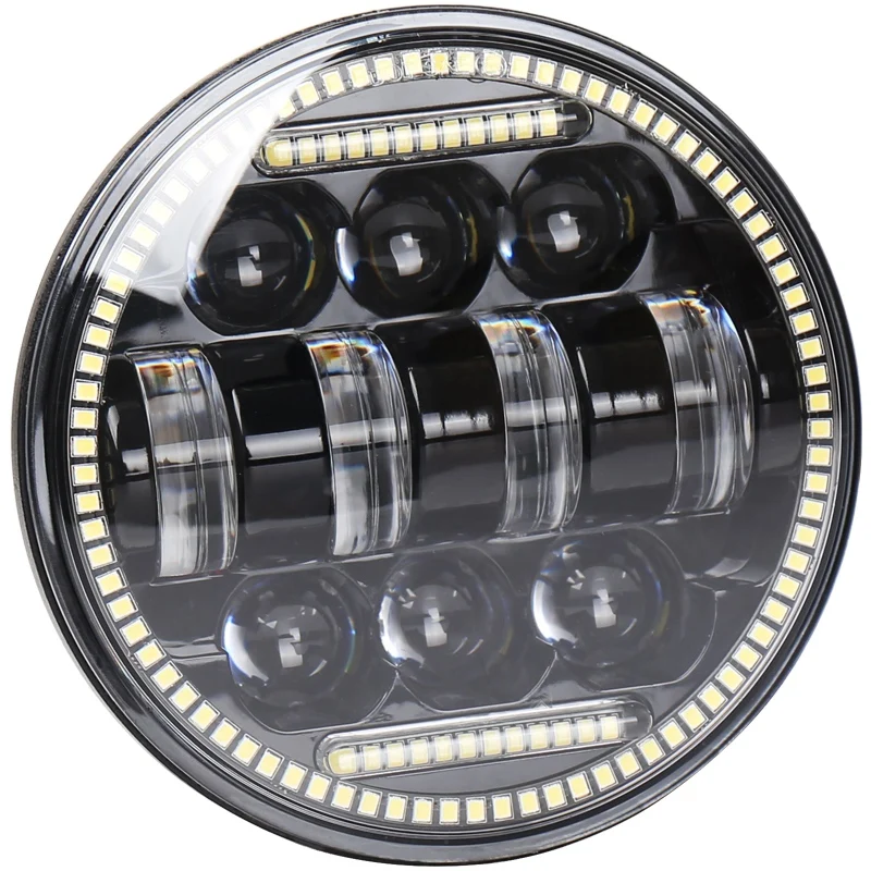 5,75 дюймовый светодиодный фонарь для мотоцикла 66W H/L, передняя фара для дальнего света, DRL, ангельский глаз, светодиодный фонарь