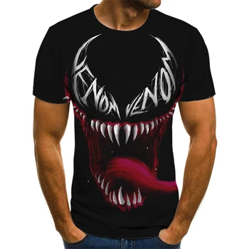 

2020 new summer men's 3D printed T-shirt summer fashion venom short sleeve T-shirt round neck casual T-shirt