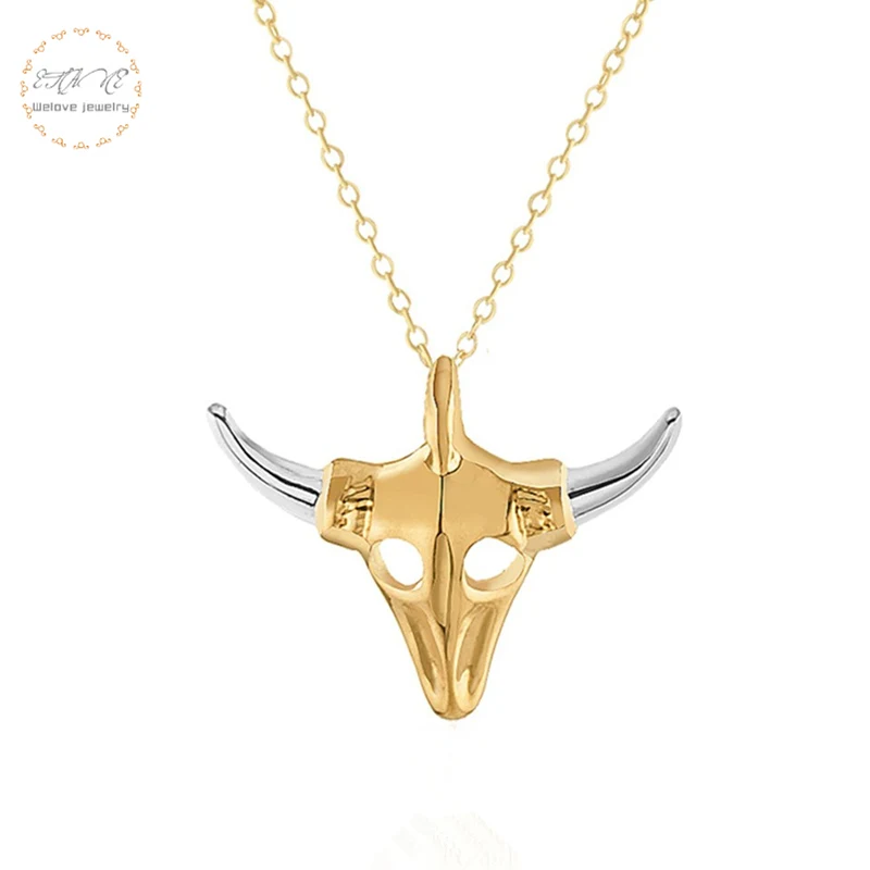 

Bull Skull Choker Necklace Women Men Collar Mujer Gold Chain Animal Necklaces Pendents Bijoux Jewelry Accessories Birthday Gifts