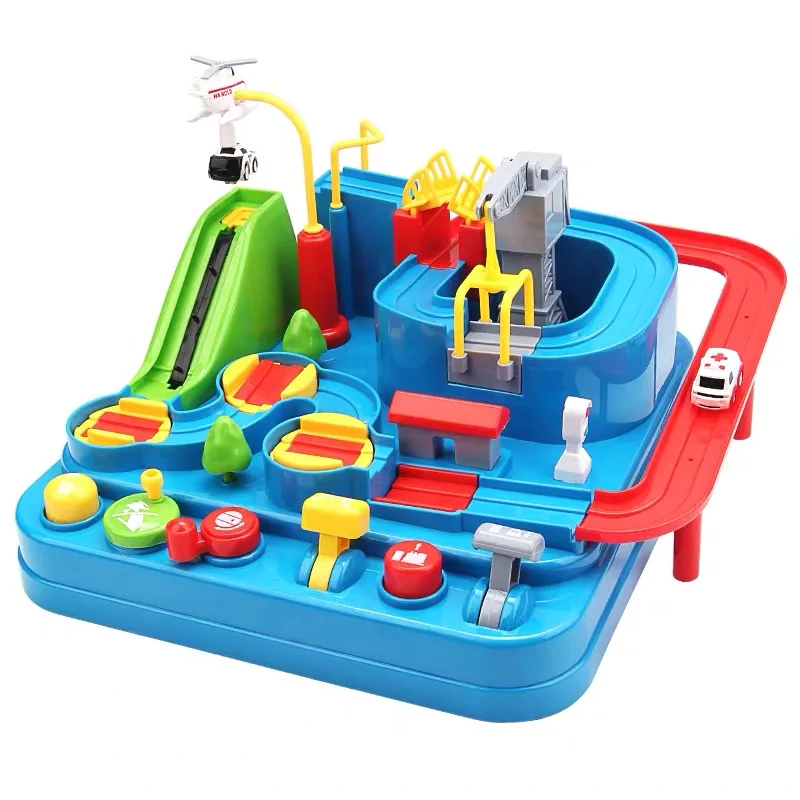 Racing Rail Car Model Racing Educational Toys Children Track Car Adventure Game Brain Game Mechanical Interactive Train Toy