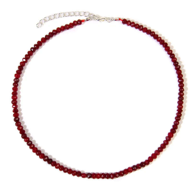 Simple Faceted Gem Beads Necklaces for Women Natural Stone Chokers Crystal Chain Handmade Yoga Jewelry Female fashion necklace,choker necklace
