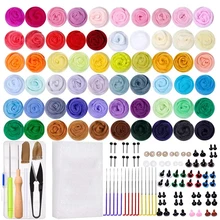 Lmdz agulha felting kit lãs felting kit de ferramentas com lã roving felting espuma esteira agulhas agulha felting suprimentos para iniciante