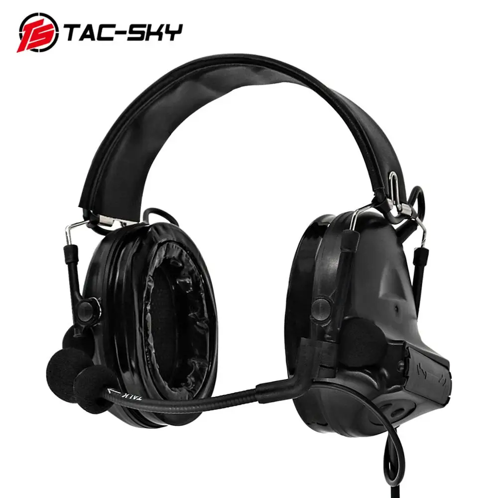 TAC-SKY U94 Kenwood plug PTT+ COMTAC II силиконовые наушники Охота Спорт шумоподавление пикап тактическая гарнитура BK