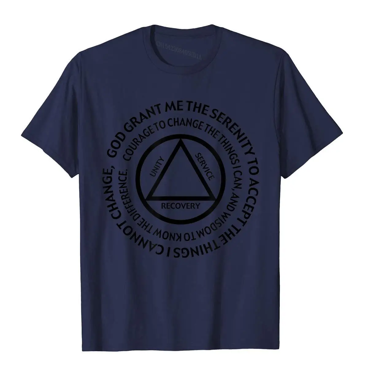 Serenity Prayer 12 Step Alcoholics Anonymous T-Shirt__B10291navy