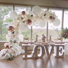 

121pcs White Balloon Garland Kit 4D Rose Gold Confetti Ballon Arch Wedding Decor Brithday Shower Baby Birthday Party Decoration