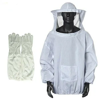 

Beekeeping Protective Clothing + Gloves Kit Bite Defend Safety Suit Protection Bee Protective Clothing 2020 New Arrival