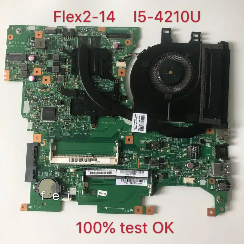 Для Lenovo Материнская плата ноутбука 13281-448.00X01.0011 FRU 1 Flex2-14 5B20G36343 Com SR1EF i5-4210U процессор