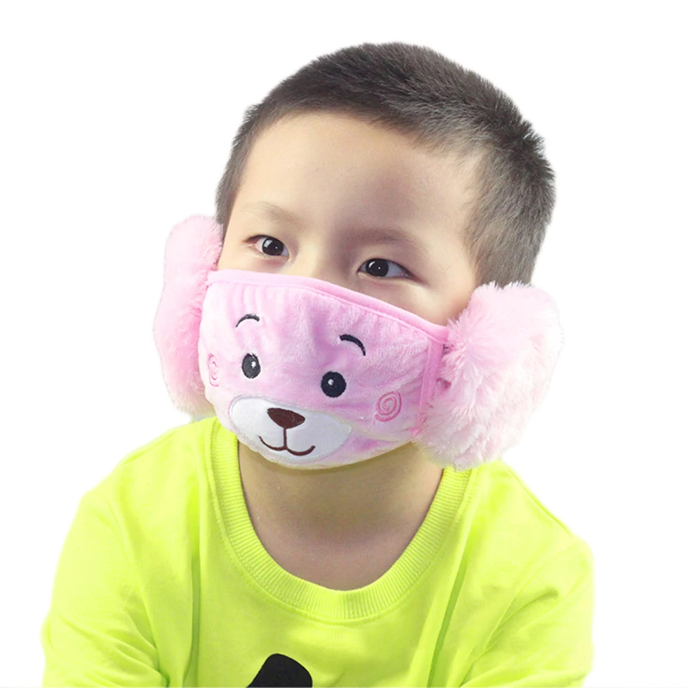 

1PC Cotton Children Kids Mouth Mask Cartoon Cute Breathable Warm Anti Dust Mask Mouth Cover For Outdoor boy girl