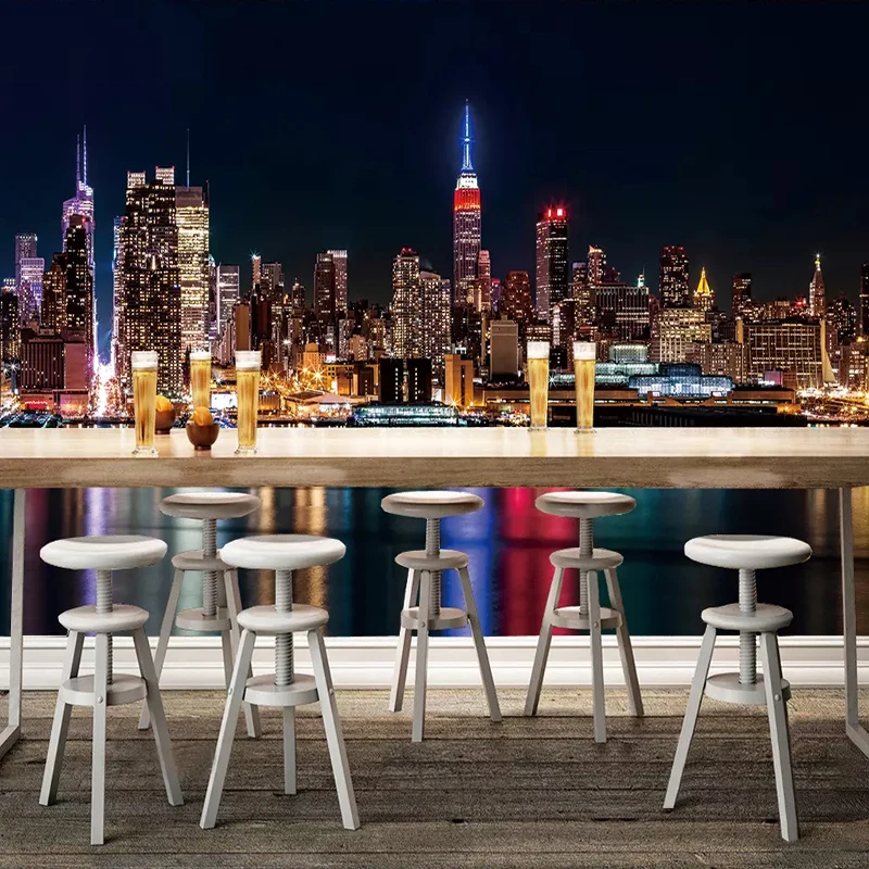 

Drop Shipping City Night View Custom Photo Wallpaper For Bedroom Home Decoration Bar Restaurant Hotel Wall Mural Wallpaper Roll