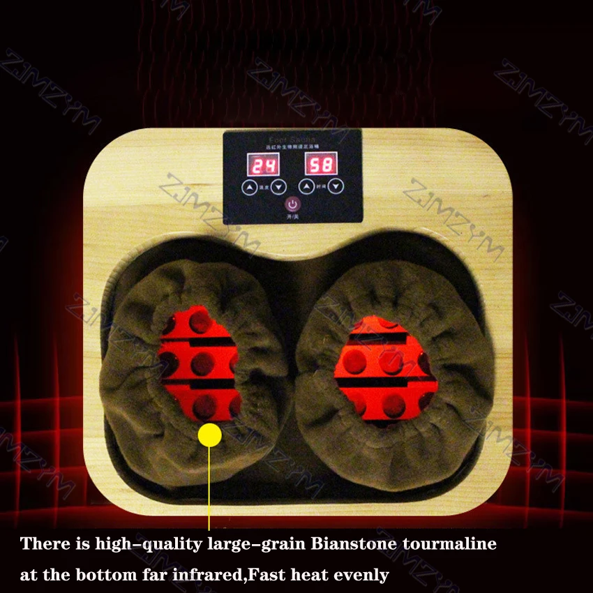 Description Picture 3 of item220V /150W Far infrared Foot Sauna spectrum therapy barrel 38*36*26cm  full automatic massage heating barrel hemlock wood
