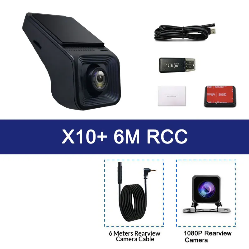 X10 ADAS Автомобильный видеорегистратор Full HD 1080P видеорегистратор с камерой заднего вида автоматический рекордер скрытого типа для Android мультимедийный плеер DVD - Название цвета: X10-6M RCC