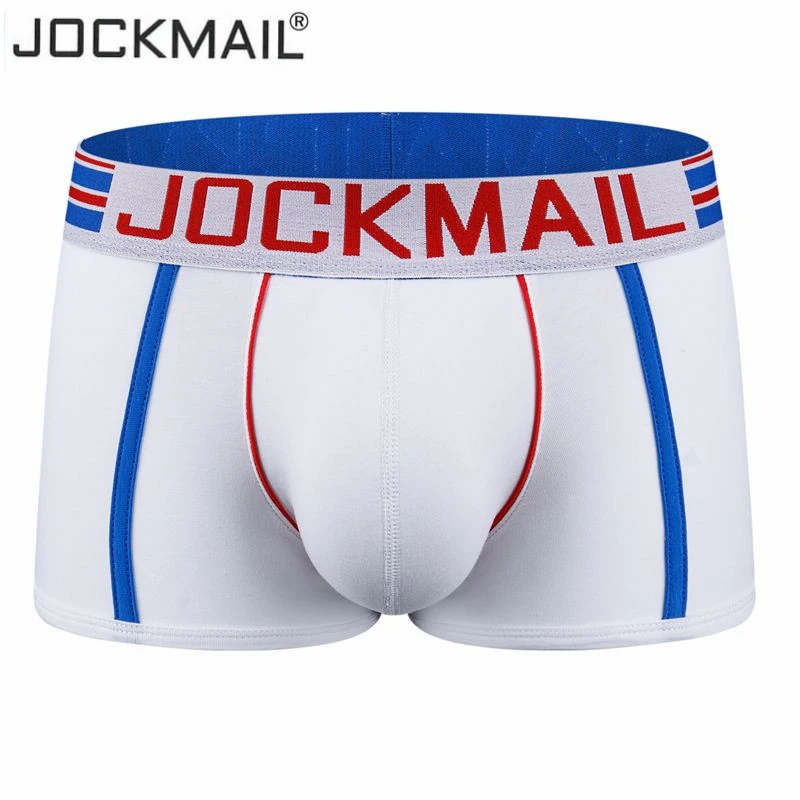 Jockmail New Sexy Underwear Men Boxer Brand Hot Men Underwear Breathable Low Waist Cotton Mens Penis Boxers Calzoncillo Hombre cotton boxers