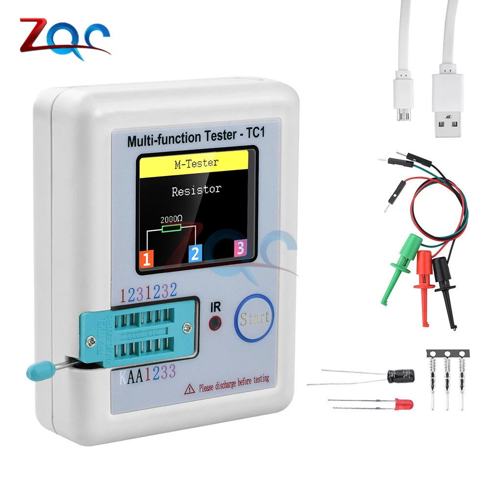 acid litmus paper LCR-TC1 1.8" TFT LCD Display Multi-meter Transistor Tester Diode Triode Capacitor Resistor Test Meter ESR LCR NPN PNP MOSFET COD magnetic tape measure