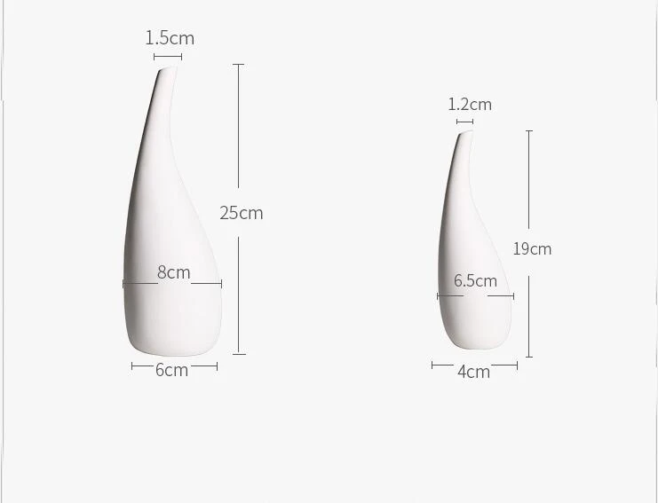 Nordic White Ceramic Vase Ornaments Flower Arrangement Dried Flower Home Livingroom Office Table Furnishings Decoration Crafts
