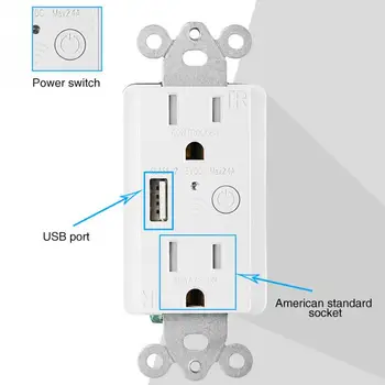 

Convenient USB Interface General Voice Smart Socket Countdown US Plug WIFI Accessories Divided Control 2.4GHz Home Wall Outlet