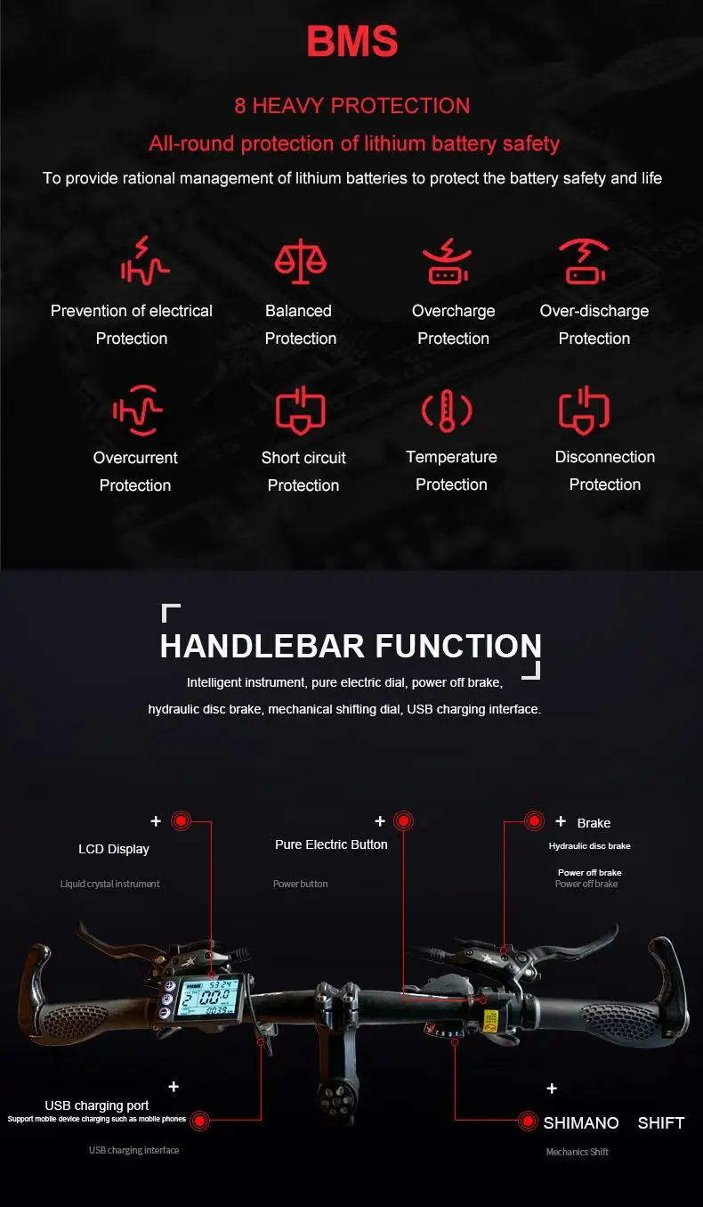Электрический мотоцикл для взрослых 26 ''два колесный Электрический велосипед Fat 4,0 пробует снег пляж 48V электрический скутер 500W