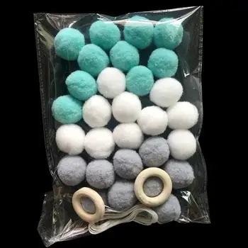 

Wool 30pcs Hanging String Felt Balls Beautiful Handmade Christmas Wedding Props Party Decor Wall Garland Pom Wool Balls