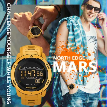 Men Digital Watch Men's Sports Watches Dual Time Pedometer Alarm Clock Waterproof 50M Digital Watch Military Clock 5