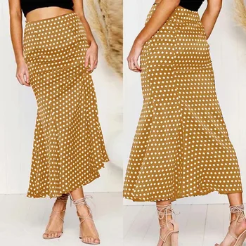 

Women's Printed Sundress Spring 2020 ZANZEA Fashion Asymmetrical Skirts Casual Polka Dot Bodycon Skirts Female High Waist Robe