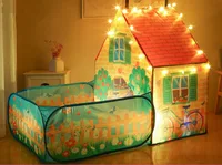 Portable Play Kids Tent with LED light Children Indoor Outdoor Ocean Ball pool game tent Castle Room House toy 1