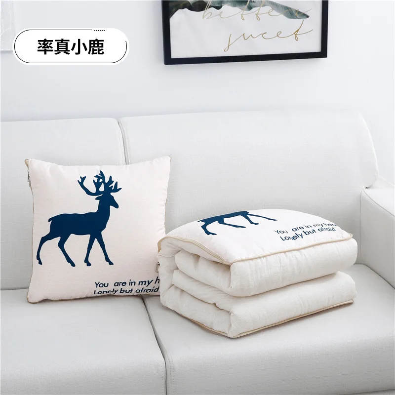Frank fawn 40x40 открытие 100x150 см Автомобильная подушка для обеденного перерыва одеяло двойного назначения многофункциональная подушка одеяло офисное кондиционер одеяло - Цвет: Frank fawn