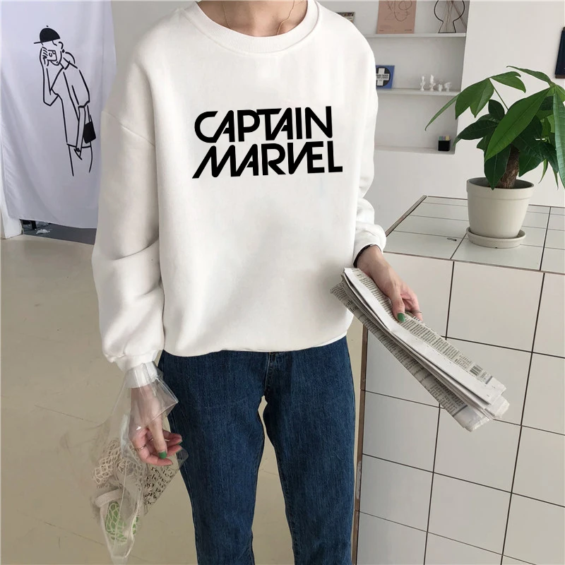 Оригинальные MARVEL студии белые женские толстовки Капитан Америка Железный свитер Vogue Мстители Harajuku Осень готический