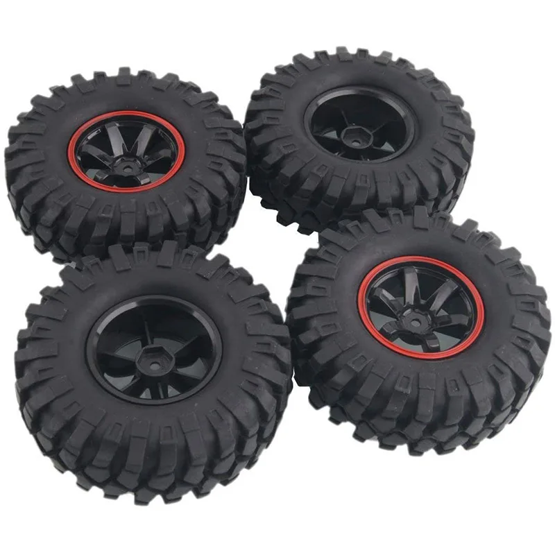 4Pcs 1.9 Inch 96mm 1/10 Scale Tires with Wheel Rim for 1/10 SCX10 Tamiya CC01 D90 CC01 RC Rock Crawler Parts