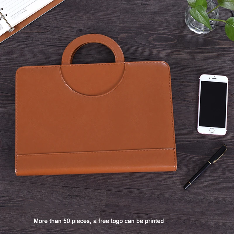 A4 File Folder PU Document Bag Calculator Binder Briefcase Business Contract Storage Manager Portfolio Office Organizer
