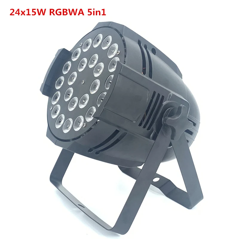 24x15W black 24x18 Вт 6в1 rgbwa uv dj сценический светодиодный светильник свет DJ Par Банок алюминий RGBW 4в1 прожектор для сцены прожектор dmx - Цвет: 24x15W black