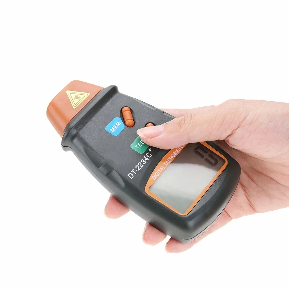 Non-Contact Digital Auto Range Laser Photo Tachometer RPM Measure Tool DT-2234C 