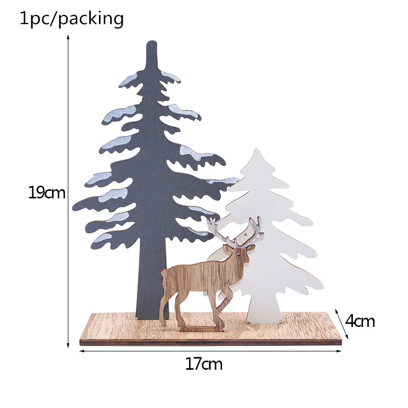 1 комплект Счастливого Рождества кулон Деревянный Рождественская елка украшение "Лось" для Happy год рождественский дом вечерние декора рабочего подарки для детей - Цвет: B01