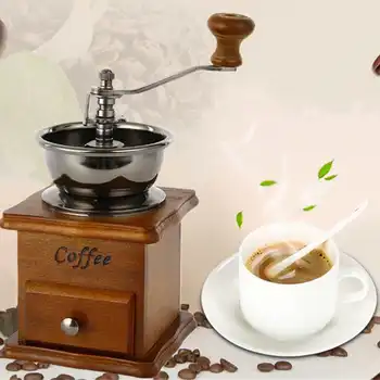 

Bean Coffee Grinder Wooden Manual Coffee Grinder Retro Coffee Spice Grinder for Retro Handmade Coffee Bean Grinder machine