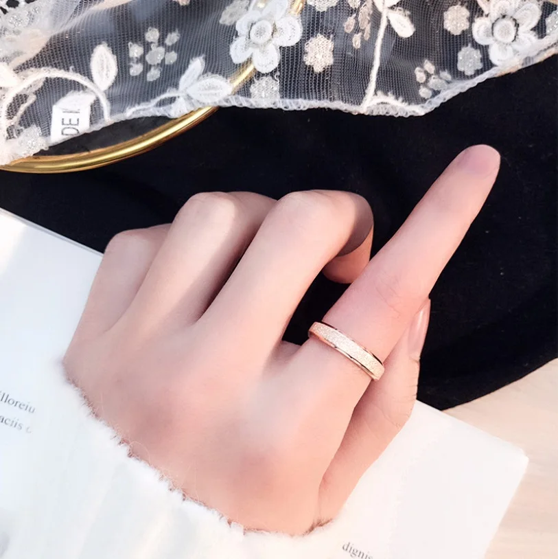 Розовое золото матовое кольцо на палец для женщин и мужчин свадебные украшения 316L нержавеющая сталь высокое качество никогда не выцветает