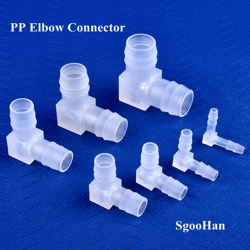 

5~200pcs 4~20mm PP Elbow Connectors Aquarium Tank Fittings Air Pump Aerator Pagoda Joint Garden Irrigation Medical Hose Joints