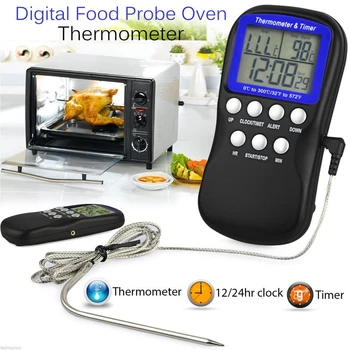 

Digital Food Probe Oven Thermometer With Temperature Alarm Function Timer Candy Baking Cooking Meat Thermometer Kitchen Gadgets