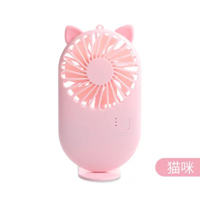

White Deer Cute Mini Fan Handheld Portable Electric Rechargeable USB Air Cooling Desktop Fans 3 Gear Silent Wind for Outdoors