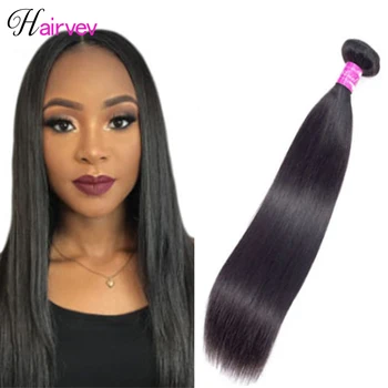 

Hairvev Brazilian Straight Hair Weave 28 30 32 Bundles 3 or 4 Bundles Natural Color 100% Human Hair Bundles Remy Hair Extensions