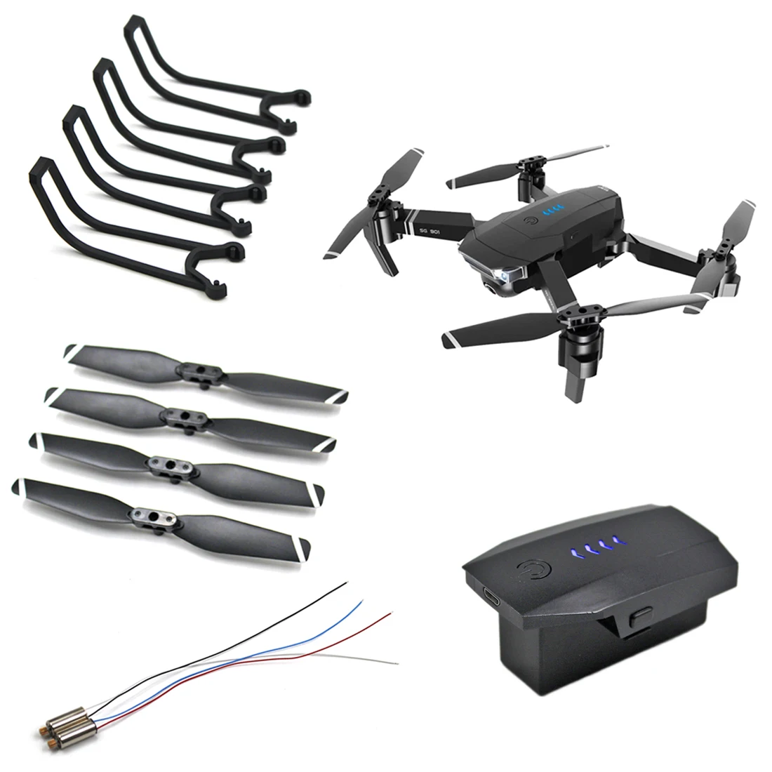 $27.09 37V 2200mah Original Aircraft Lithium Battery Propellers Blades CW CCW Motor Anticollision Frame