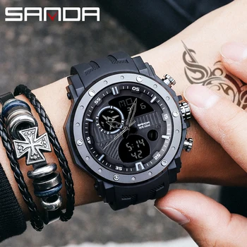 

Fashion Sport Mens Watches Military Luminous Waterproof Chronograph Stop Watch Men's Watch LED Clock Relogio Masculino