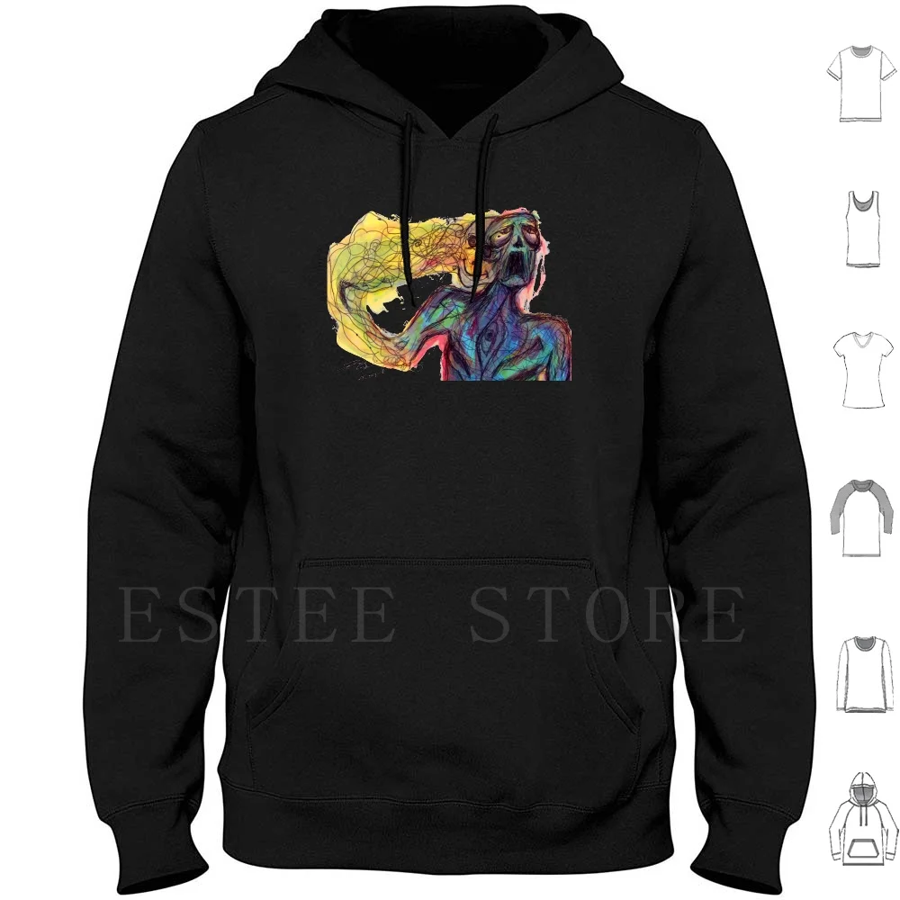 "Non Sono Me" Felpe Con Cappuccio Manica Lunga Ansia Trauma Crazy Ink Ralph Steidman Junji Ito Uzumaki Wild Inspire Ptsd