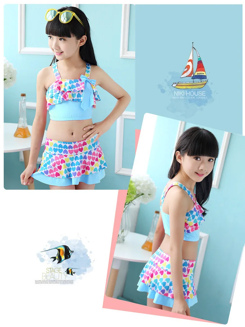 Купальный костюм, красивая детская Солнцезащитная одежда с прямым углом наклона, Детская Пышная юбка принцессы, купальный костюм