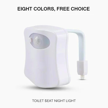 

Washingroom Bathroom Motion Bowl Toilet light Activated On/Off Lights Seat Sensor Lamp nightlight seat light