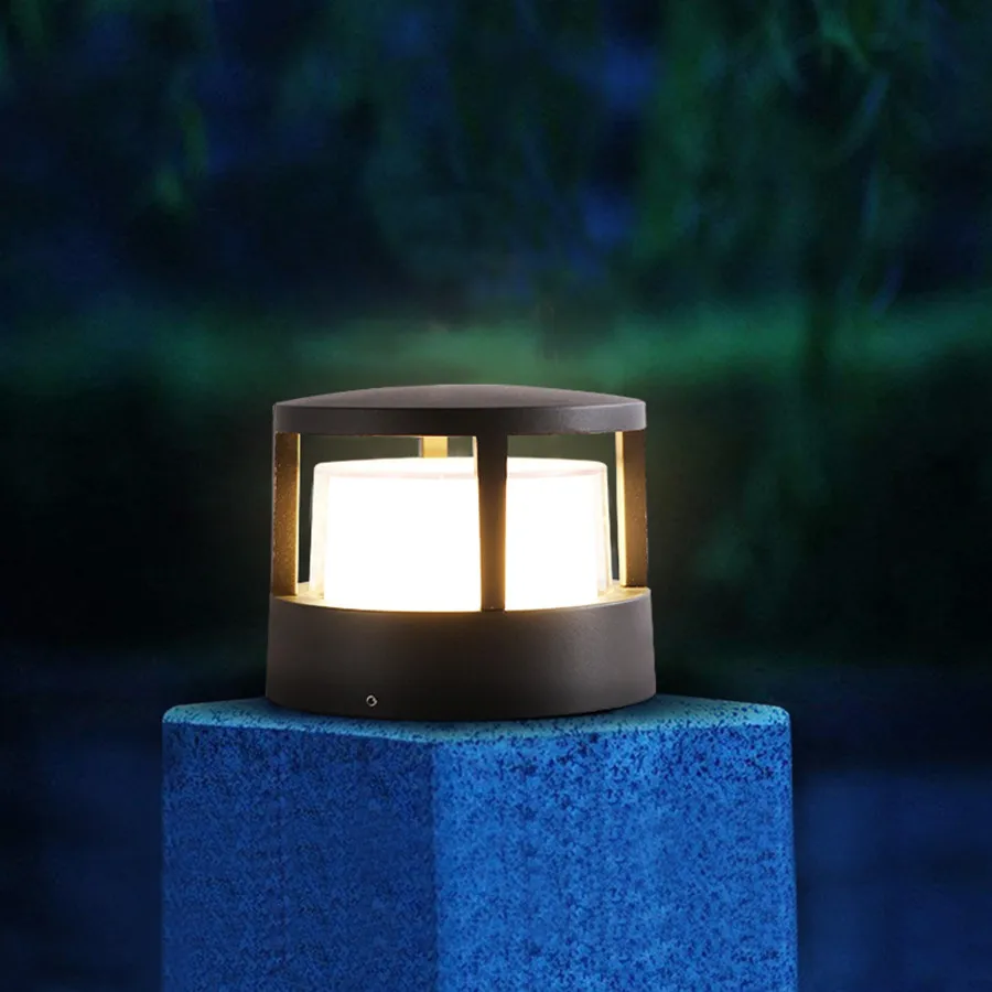 

Square Round LED Garden Lamp 10W 12W COB Lawn Column Light Landscapes Courtyard Deck Pillar Light Villa Pathway Fence Lighting