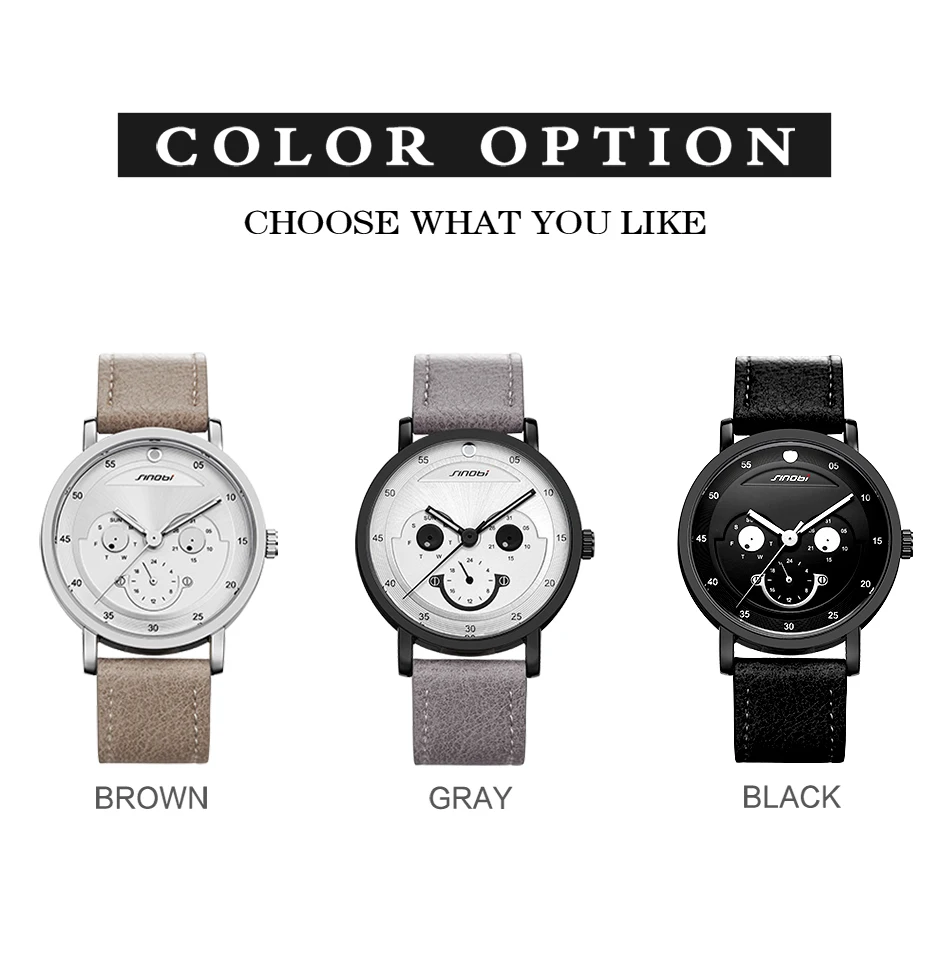 SINOBI Мужские часы с обезьянкой, креативные часы для мужчин, модные повседневные часы из натуральной кожи, спортивные аналоговые кварцевые наручные часы с датой недели