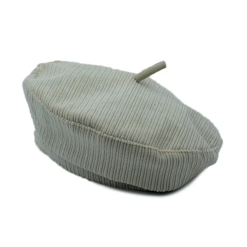 Beige Baret/женская шляпа; Boinas Para Mujer; плоская кепка; Повседневная кепка; Berret Femme; сезон осень-зима; шапки художника; берет; Damski; Вельветовая французская шапка - Цвет: Beige