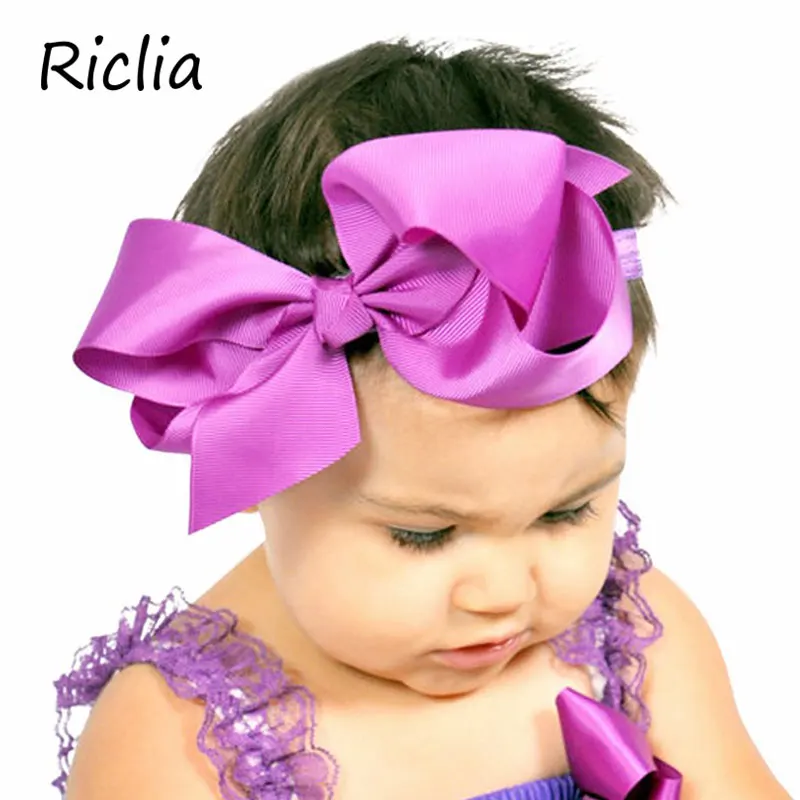 Riclia/20 шт./лот; Детский головной убор с лентой; Однотонный модный бант; карамельный цвет; Детские аксессуары для волос; яркие женские волосы; бренд в подарок